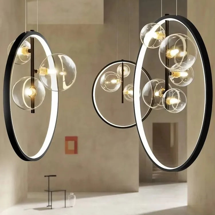 Nexus modern bubble chandelier with G9 LED bulbs and remote-controlled dimmable lighting – contemporary statement ceiling light for dining rooms, staircases, bedrooms, and living spaces.