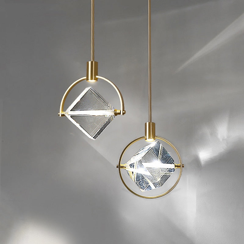 Lights of Scandinavia - Kimberlite - Outstanding luxury pendant light. Clean design, polished steel body combined with a large crystal that really makes the light pop. Applicable for living rooms, kitchens, bedrooms, dining rooms, cafés, etc. Dimensions Diameter 20cm Height 50cm + 50cm hanging rod. Two variants available; Open and Closed Modern LED Crystal Chandelier kitchen bar Pendant lamps Bedroom bedside decor lighting Dining room Hanging lights Specifications Light Source LED Bulb Base Type 2G11