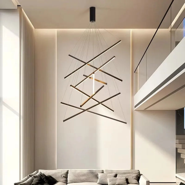 Tronix Modern Nordic LED Chandelier – sleek hanging light with iron, aluminum, and silicone body, energy-efficient LED chip, perfect for staircases, living rooms, dining areas, bedrooms, lobbies, and restaurants.