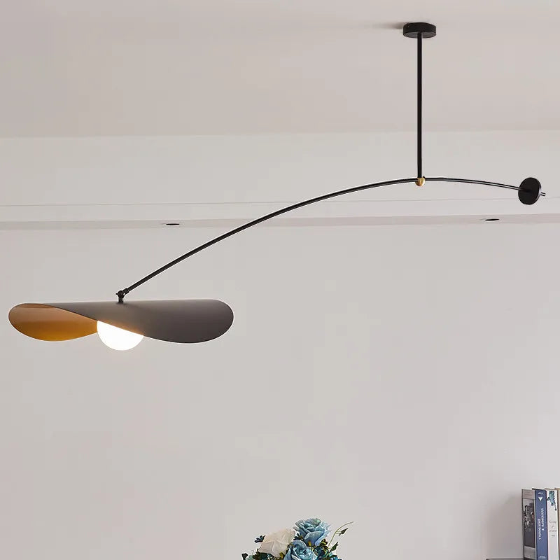 Berlin Ceiling Light from Lights of Scandinavia - modern sculptural black iron chandelier with frosted glass lampshade for contemporary kitchen and dining room lighting