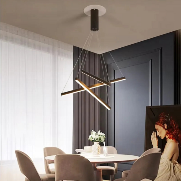 Tronix Modern Nordic LED Chandelier – sleek hanging light with iron, aluminum, and silicone body, energy-efficient LED chip, perfect for staircases, living rooms, dining areas, bedrooms, lobbies, and restaurants.