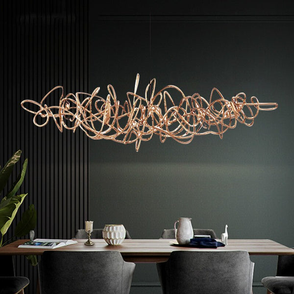 Lights of Scandinavia - Ball of Yarn - Breathtaking art deco lighting. Aluminum framework in 4 color variants, equipped with multiple G9 light sources. This chandelier will make the most of your living room area, add style to a conference room or act as the perfect icebreaker for the reception.