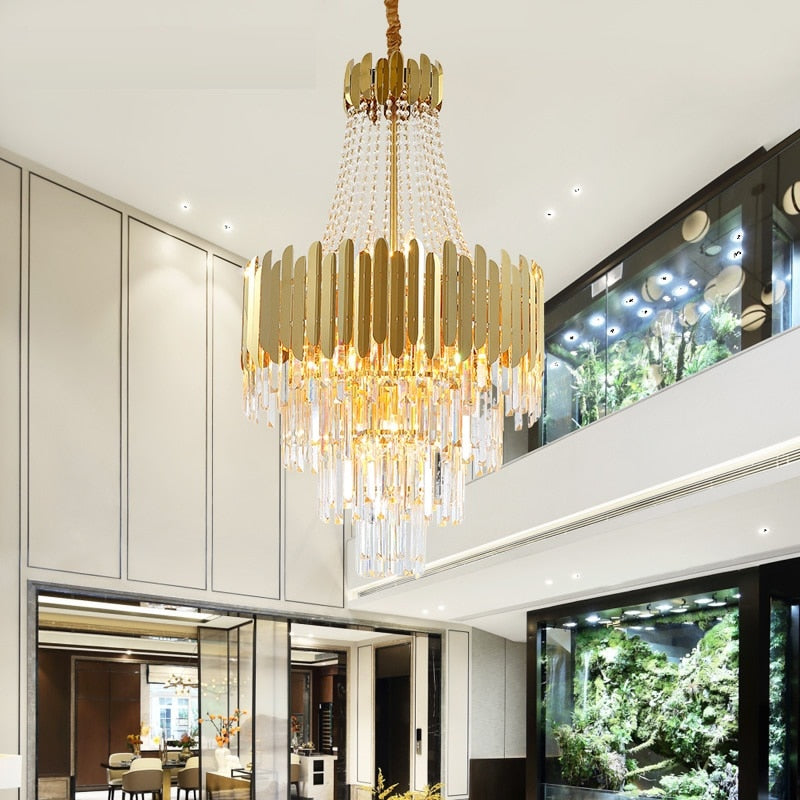 Lights of Scandinavia - Santa Barbara - American crystal chandelier gold luxury villa living room decoration chandelier