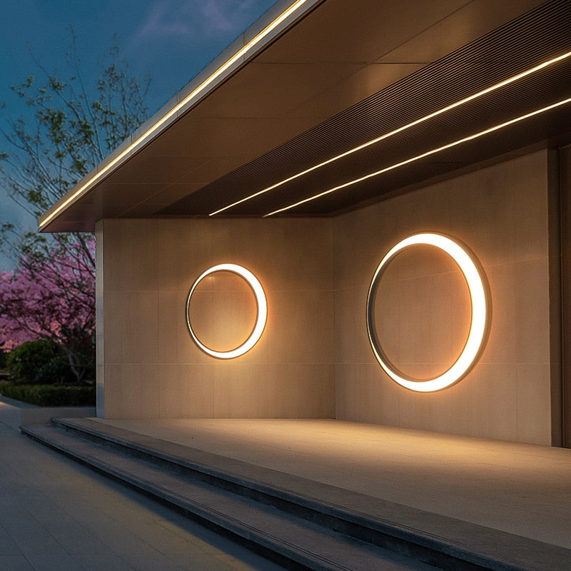 Lights of Scandinavia - Eclipse - IP65 Waterproof outdoor LED wall light.  Warm light(3000K) LED strip with >30 000 hours of lifetime.